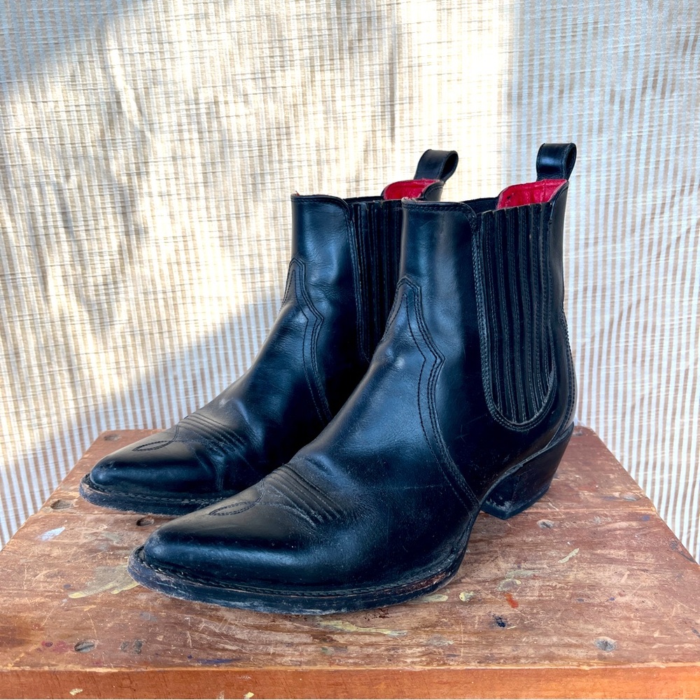 Frye x Matt Schultz Western Chelsea Split Leather Black Ankle Boot